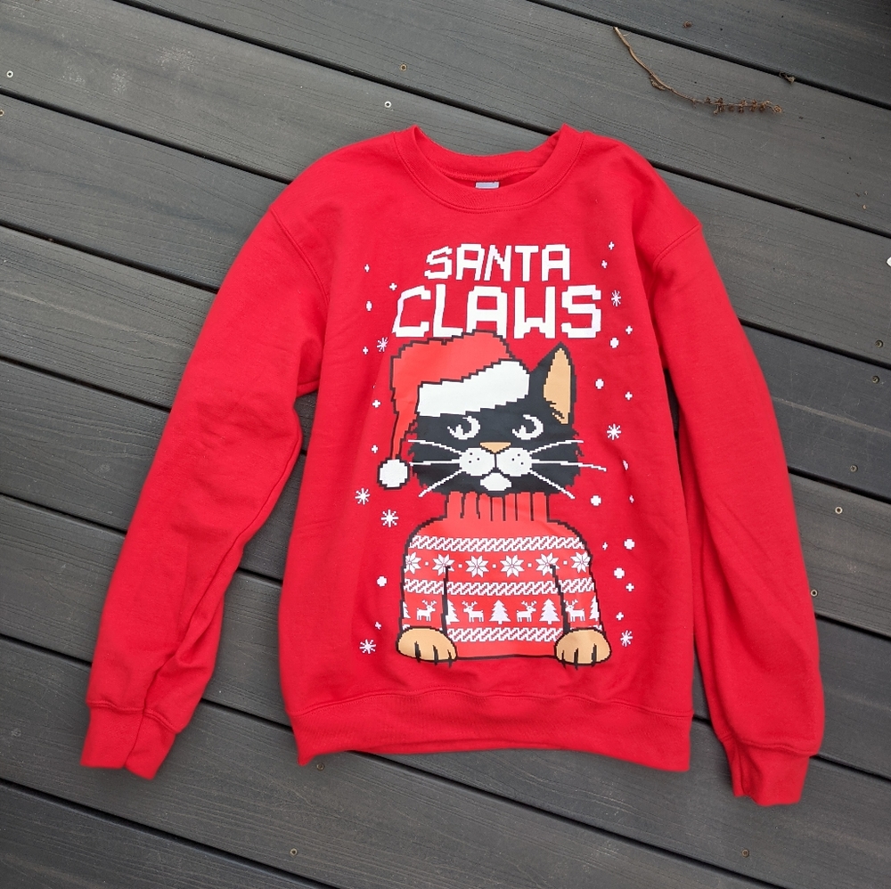 ⚡ FLASH SALE⚡Santa Claws Cat Humor Funny Ugly Christmas Sweater Sweatshirt